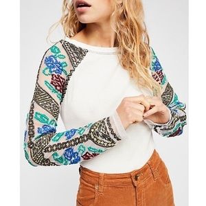 ⭐️REDUCED⭐️ Free People Colorful Sequin/Beaded Thermal Longsleeve
